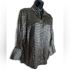 JONES NEW YORK Women's Patterned Silk Blouse